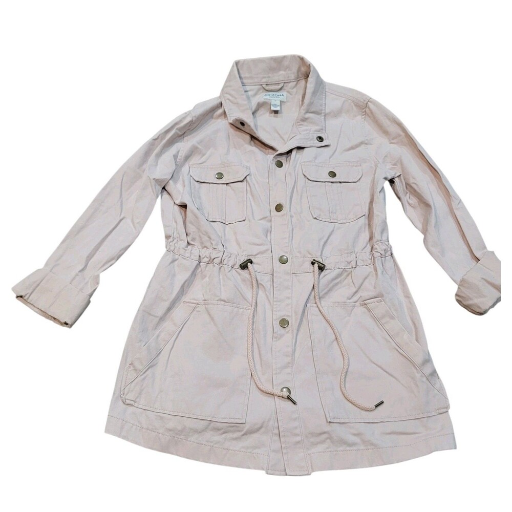 Arizona Jean Co Dusty Pink Denim Military Jacket Size Small